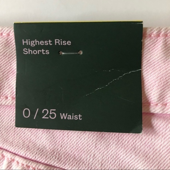 Wild Fable Barbiecore High Rise Light Pink Acid Wash Cuffed Hem Jean Shorts 0/25 - Picture 4 of 12